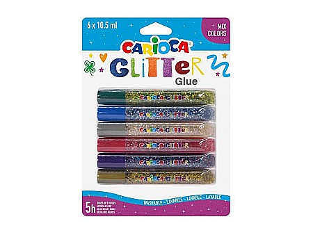 Carioci - Lipici cu sclipici mix Carioca 6x10.5ml