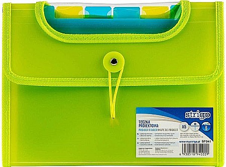 Mape și serviete - Mapa Strigo plastic extensibil A5 6 compartimente verde