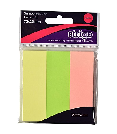 Papetărie și articole din hârtie - Notite adezive strigo 175 file neon ssn007