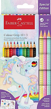 Creioane colorate - Set creioane colorate 10+3 culori grip 2001 unicorni Faber-Castell