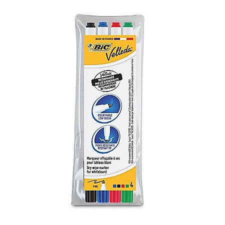 Birotică și accesorii birou - Marker whiteboard 4/set Velleda varf rotund subtire 1721 BIC