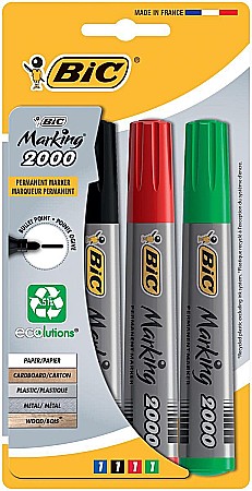 Rechizite școlare - Marker permanent 4/set varf rotund 2000 bic bc8755731