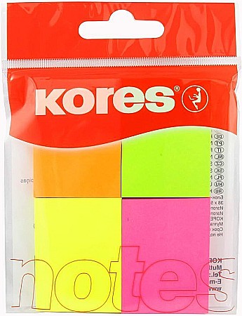Notes și cuburi memo - Notes adeziv  40*50mm 4 cul neon 50file ko48450 kores