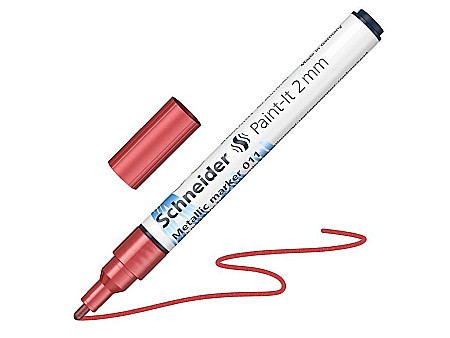 Rechizite școlare - Marker metalic paint-it 011 2mm red metallic pmk037