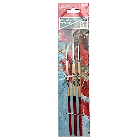Pensule profesionale pictură - Pensule set 3 par veverita daco pn513