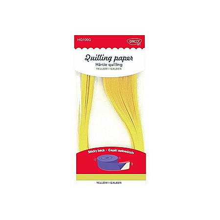Caiete școlare și hârtie - Hartie Quilling AA galben 42 x 0.5 cm 100 buc /set Daco