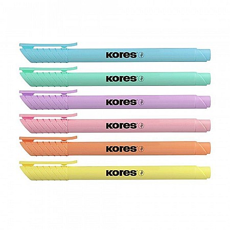 Birotică și accesorii birou - Textmarker set 6 pastel slim cut pl kores ko36246