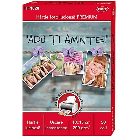 Rechizite școlare - Hartie foto 10x15cm 200g 50 coli Daco