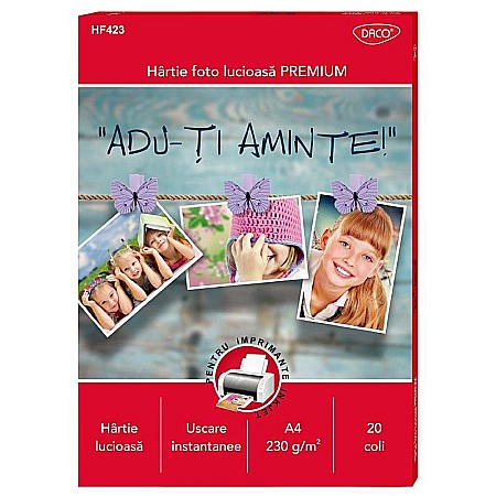 Hârtie pentru lucru manual - Hartie foto A4 230g 20 coli Daco