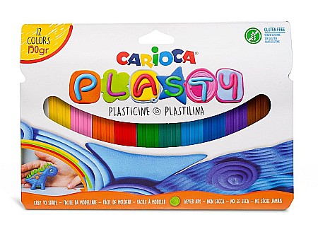 Instrumente de scris - Plastilina carioca plasty 12 cul 150gr skr203
