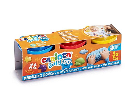 Instrumente de scris - Plastilina baby dough carioca 3x75gr/cutie skr222