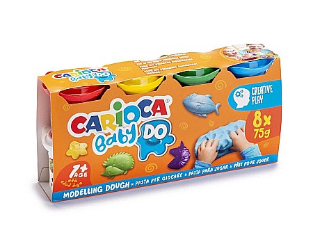 Rechizite școlare - Plastilina baby dough carioca 8x75gr/cutie skr223