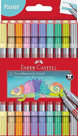 Carioci - Carioca 10 culori pastel 2 capete Faber-Castell