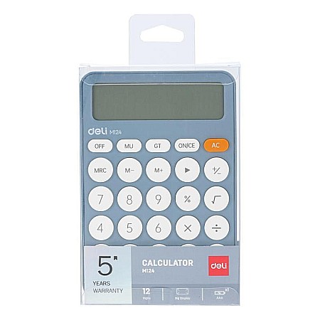Instrumente și accesorii birou - Calculator de birou 12 digiti plastic Fashion EM124 bleu Deli