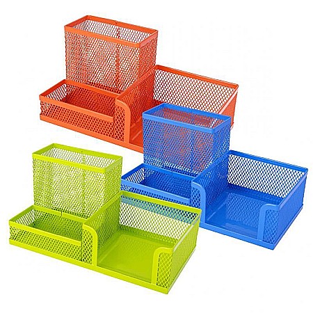 Birotică și accesorii birou - Suport birou 3 compartimente mesh color deli dle9154