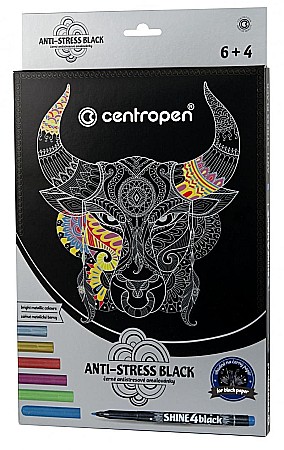Rechizite școlare - Set coli desen anti-stres + 6 markere centropen ce993900