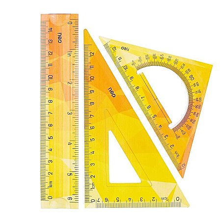 Truse geometrie - Set geometrie 3 piese flexibil color Deli