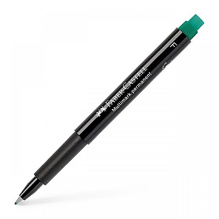 Markere și textmarkere - Marker permanent verde 0.6mm F Multimark Faber-Castell