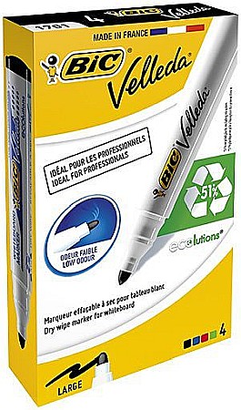 Birotică și accesorii birou - Marker whiteboard Velleda 1701 4/set BIC