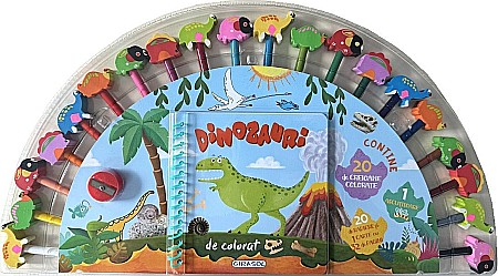 Cărți - Dinozauri de colorat + 20 creioane