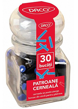 Rezerve pixuri și cerneală - Patron scurt 30 buc/set ambalaj sticla Daco