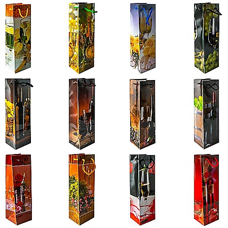 Accesorii pentru impachetat - Punga cadou pentru sticle 10x33x9cm flo-st 245