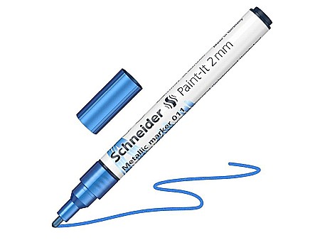 Rechizite școlare - Marker metalic paint-it 011 2mm blue metallic pmk032