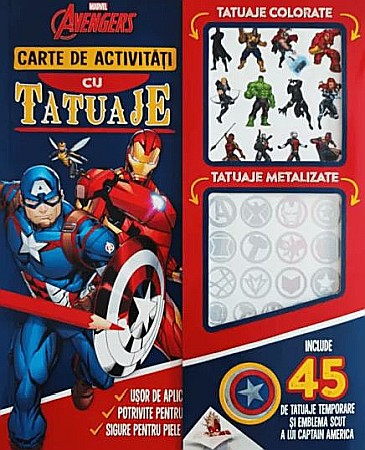 Cărți - Marvel. Avengers. Carte de activitati cu tatuaje