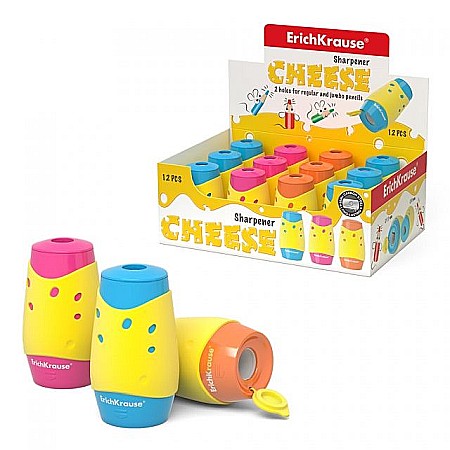 Rechizite școlare - Ascutitoare dubla Cheese cu container Erich Krause