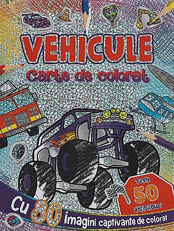 Cărți - Vehicule. Carte de colorat cu abtibilduri