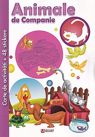 Cărți - Carte de activități cu 48 stickere Animale de companie