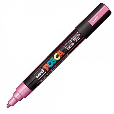 Rechizite școlare - Marker UNI Posca PC-5M varf rotund 1.8-2.5mm roz metalizat