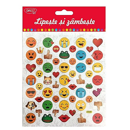 Craft și modelaj - Abtibild ab025 smiley face lipeste si zambeste daco