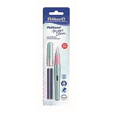 Stilouri școlare - Stilou pelikano magic ocean penita m grip drept 815949