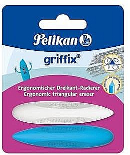 Corectoare și radiere - Radiera Griffix culori alb/albastru set 2 blister Pelikan