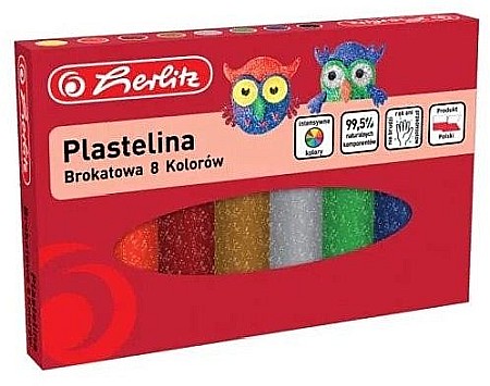Plastilină - Plastilina herlitz set 8 culori glitter 9589003