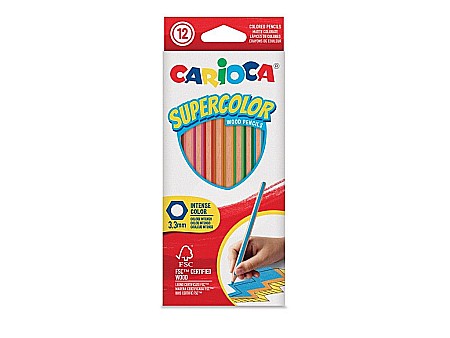 Instrumente de scris - Creioane hexagonale supercolor carioca 12/set  skr083
