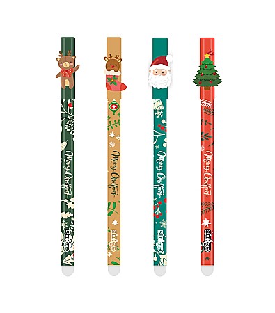 Rechizite școlare - Pix strigo cerneala cu stergere christmas ssc200