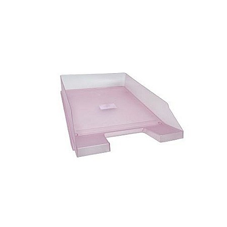 Suporturi și tăvițe documente - Tavita corespondenta a4 roz transparent pastel 9493030
