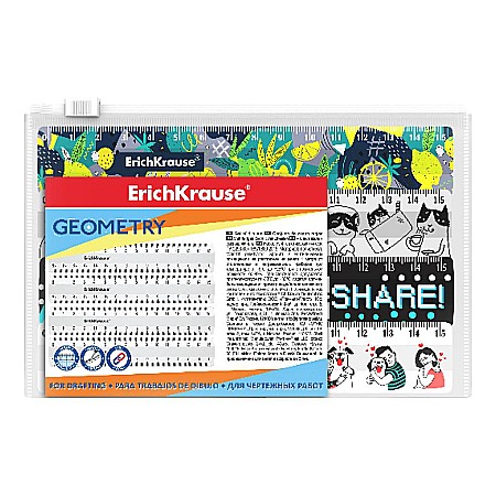 Rechizite școlare - Set 4 rigle plastic 15cm erichkrause erk055985