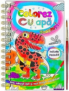 Cărți de colorat - Colorez cu apă – Dinozauri – Curious