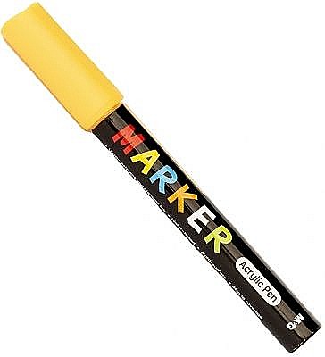 Markere și textmarkere - Marker cu vopsea acrilica varf rotund 2mm galben M&G