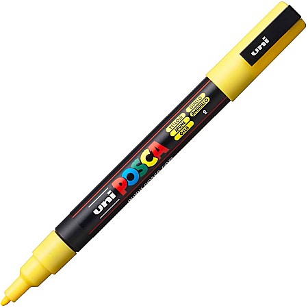 Rechizite școlare - Marker UNI Posca PC-3M varf rotund 0.9-1.3mm galben