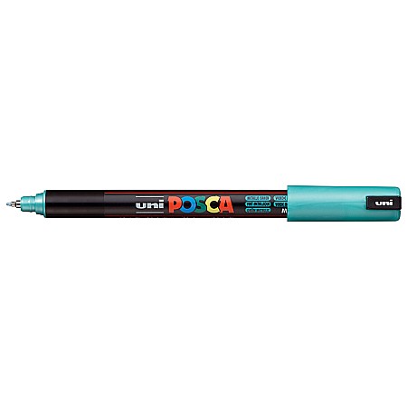Marker UNI Posca PC-1MR varf fin metalic 0.7mm verde metal [2]