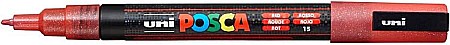 Marker UNI Posca PC-3M varf rotund 0.9-1.3mm rosu sclipici [1]