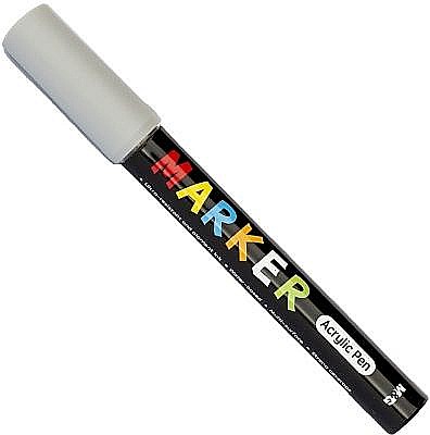 Markere și textmarkere - Marker cu vopsea acrilica M&G varf rotund 2mm gri