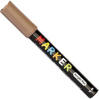 Markere și textmarkere - Marker cu vopsea acrilica M&G varf rotund 2mm maro