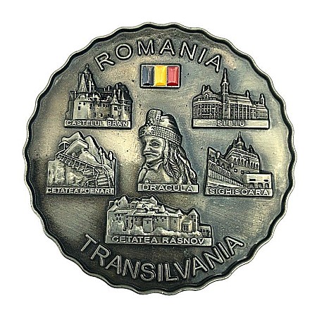 Casă și decorațiuni - Magnet metal 6 cm Transilvania