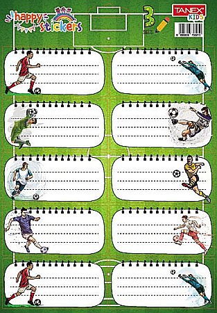 Etichete școlare - Etichete scolare 30/set fotbal Tanex