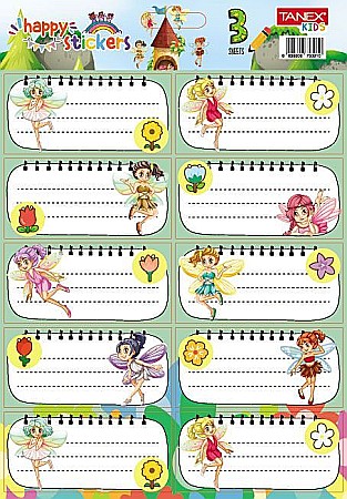 Etichete școlare - Etichete scolare 30 bucati Fairies Tanex